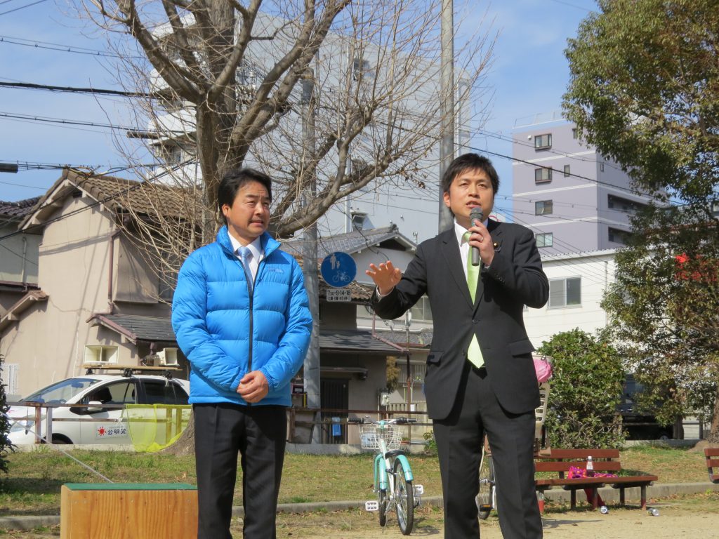 西淀川区で街頭演説