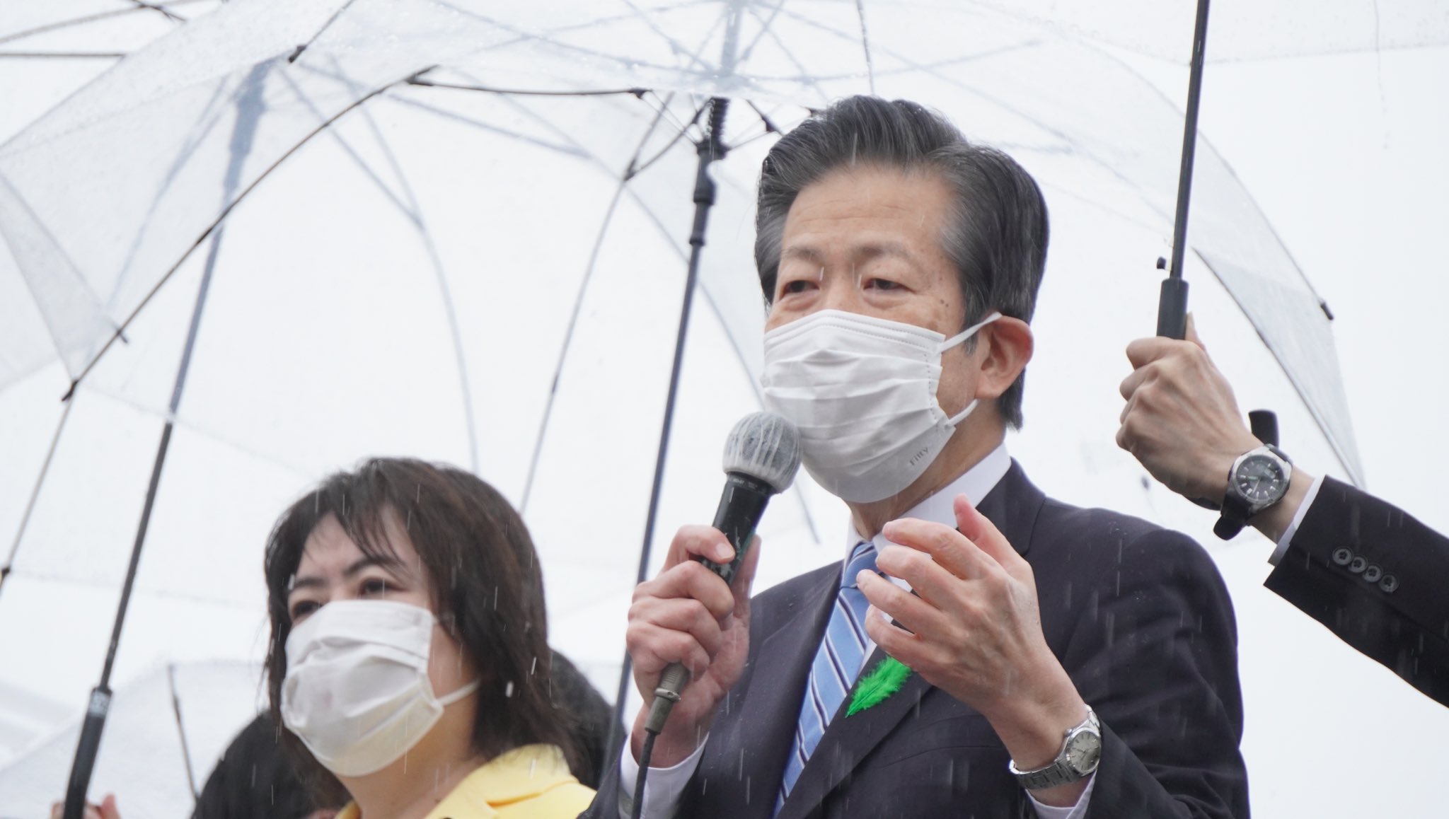 山口代表を迎え街頭演説
