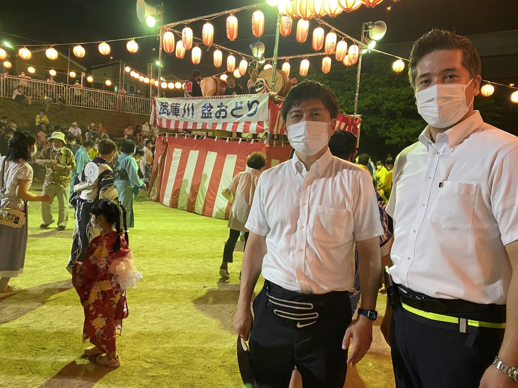 尼崎市内の盆踊りに参加